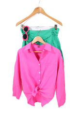 חולצה מכופתרת בורוד- L